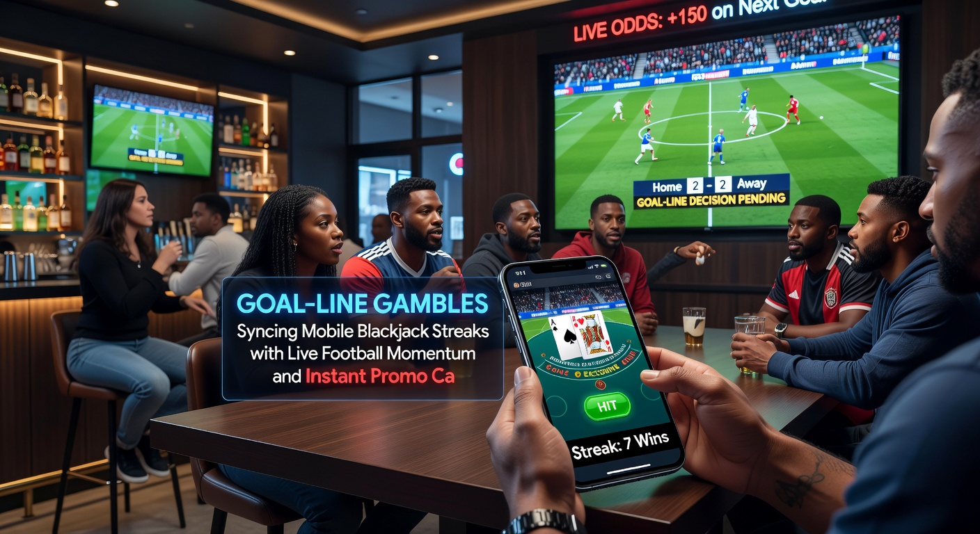 Grafik einer App-Oberfläche, die Live-Fußball-Score mit Blackjack-Tisch und Promo-Cash-Boni kombiniert