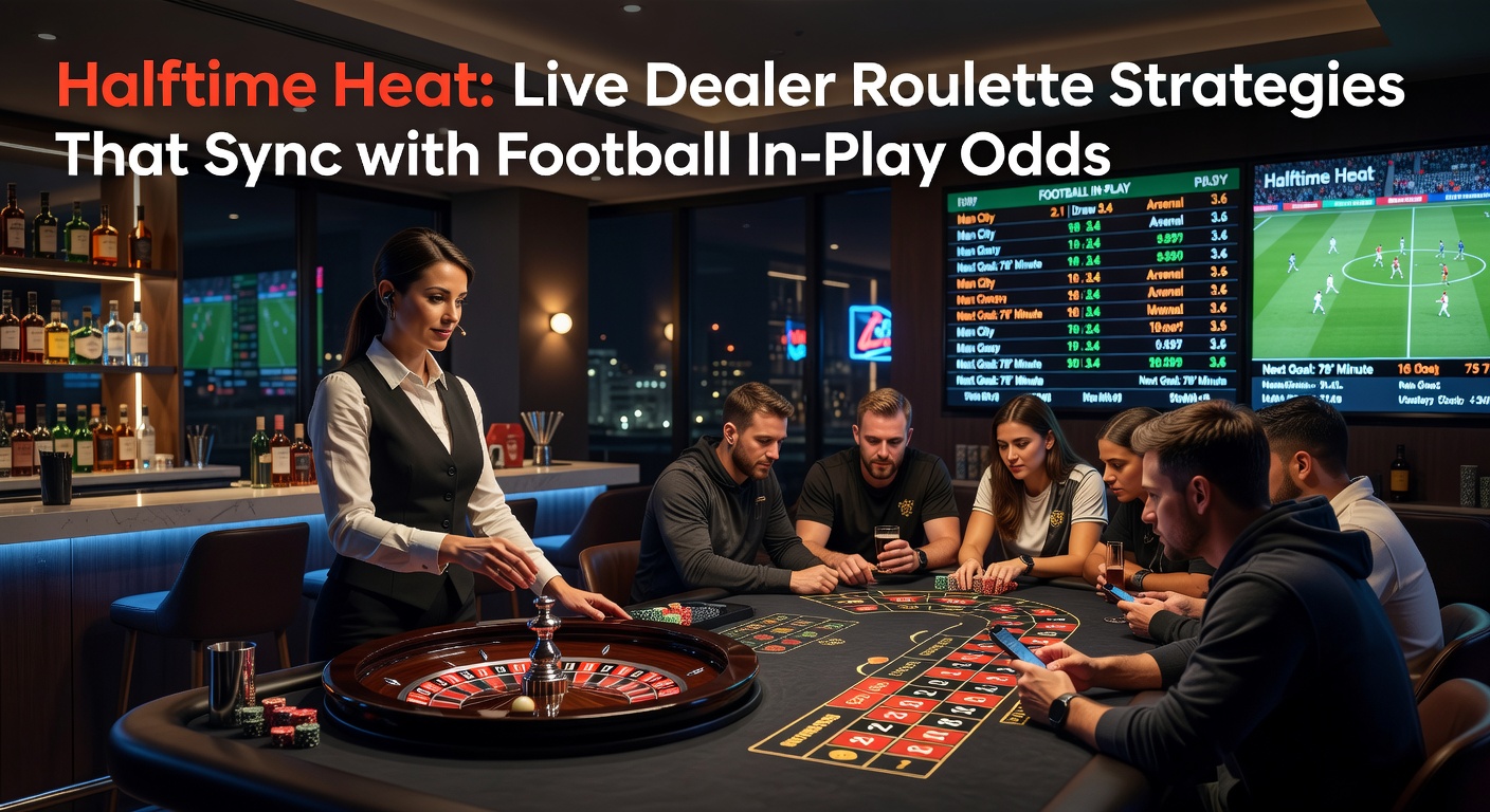 Live-Dealer-Roulette-Tisch mit Fußball-Übertragung im Hintergrund, die Spannung der Halbzeit einfängt